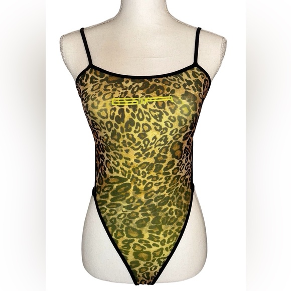NWOT I AM GIA Dollskill One Piece Leotard Leopard Jaguar Cat XS Extra Small - Picture 3 of 8